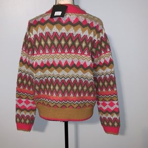 NWT Andrew Marc magenta metallic sweater
